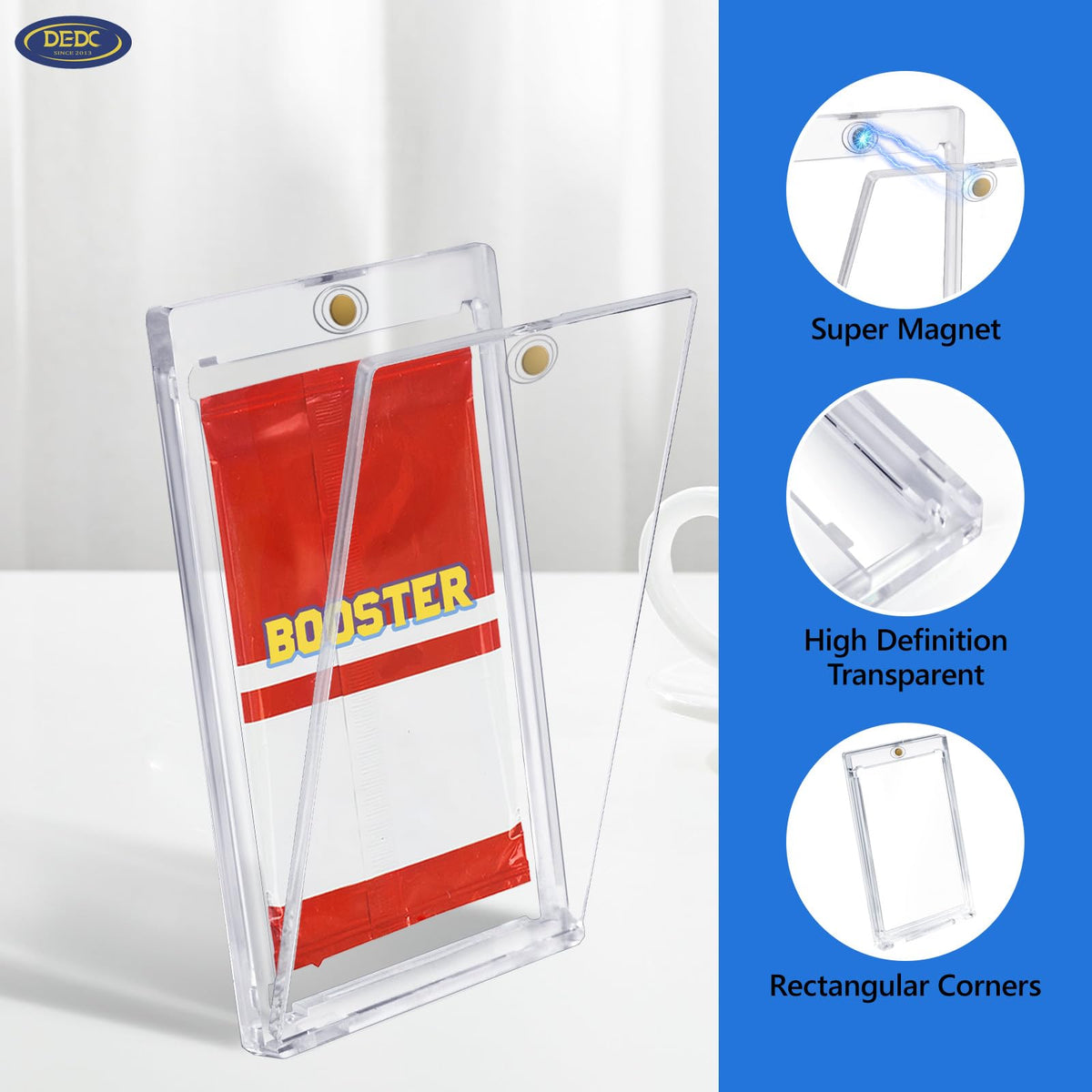 DEDC Booster Pack Protector Acrylic Construction offers durable display protection.