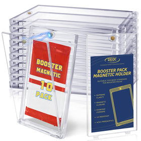 DEDC Booster Pack Protector UV Magnetic Case secures standard packs for display.