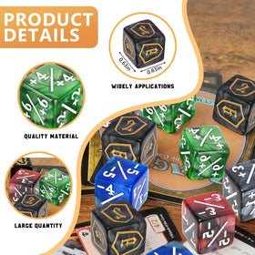 DEDC durable acrylic dice with high-contrast engravings for readability.