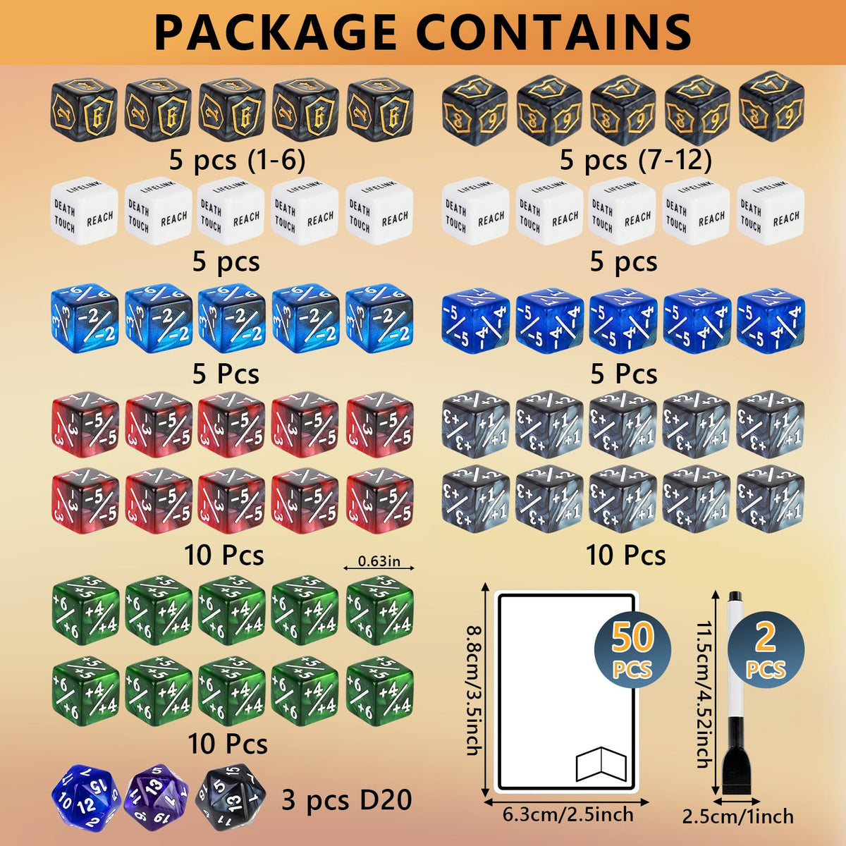 DEDC large D20 dice used for life totals in multiplayer games.