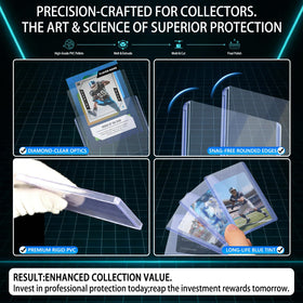 DEDC precision-fit thick card sleeves ensure smooth insertion without edge whitening
