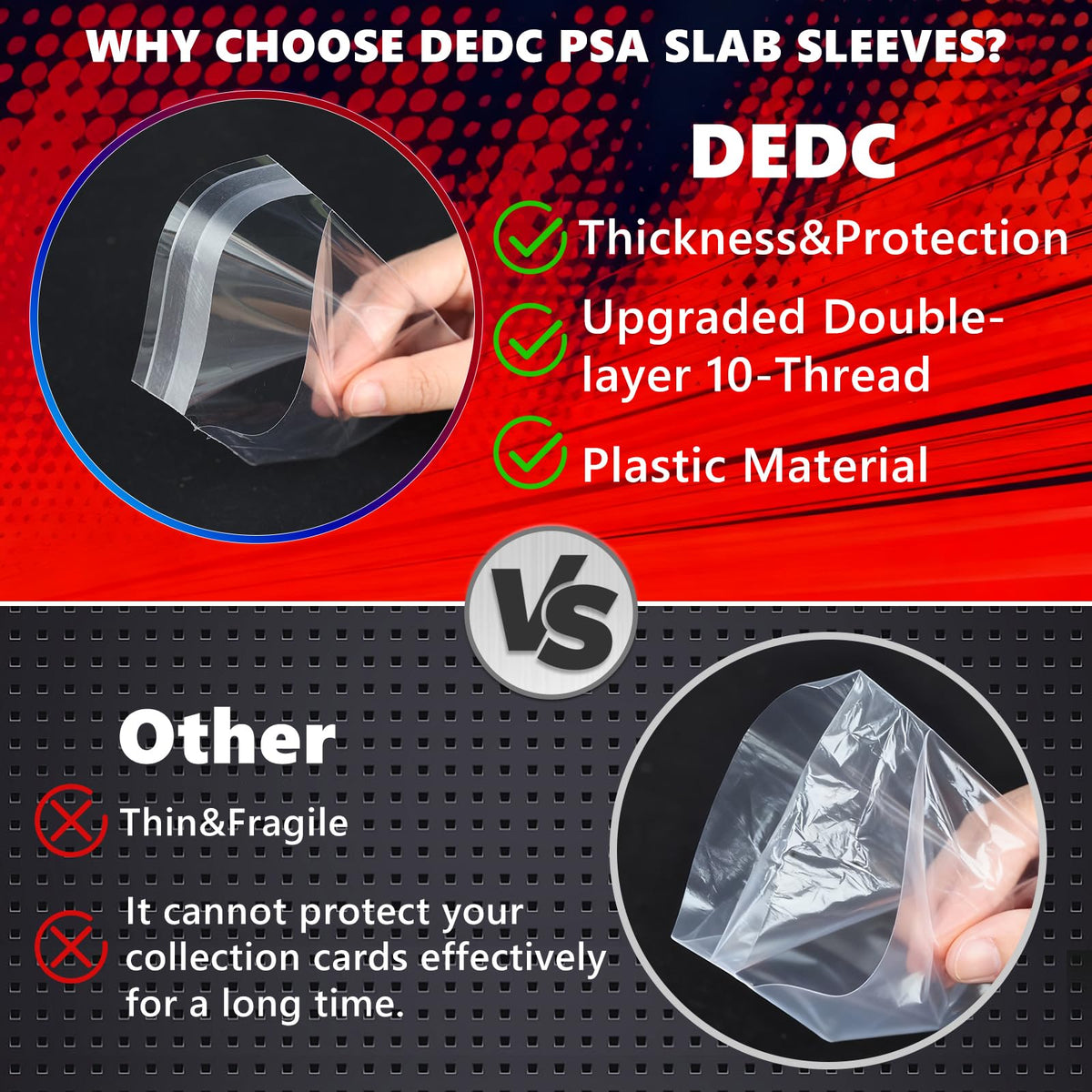 DEDC PSA slab sleeve tight fit designed for 3.4x5.5 inch slabs