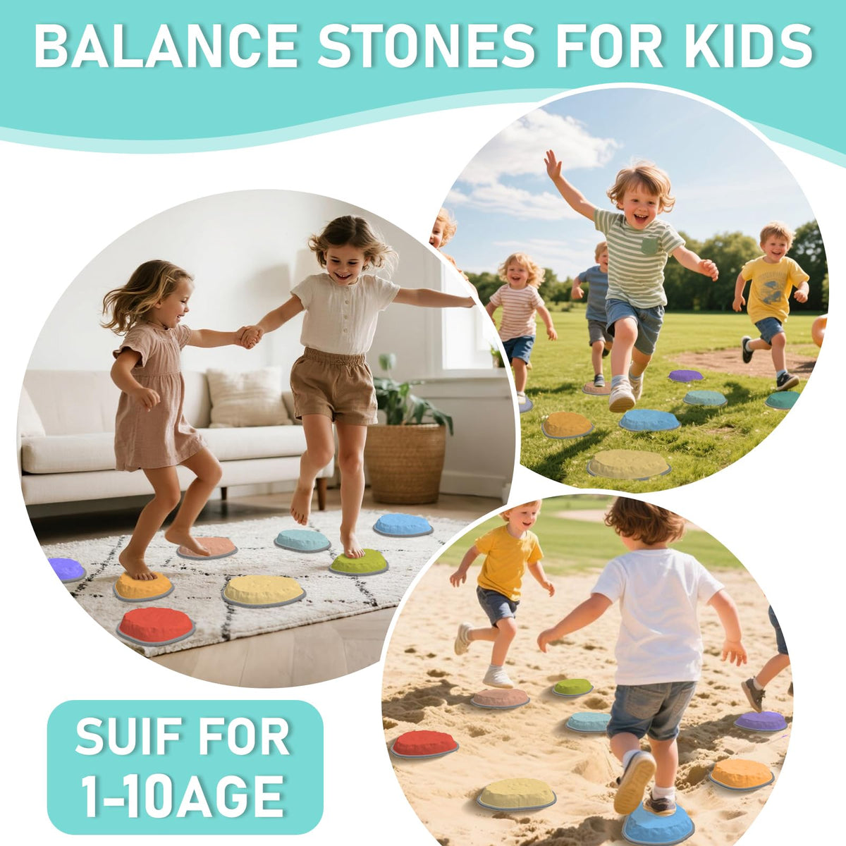 DEDOO 8Pcs stones support multi-kid playtime and extended activity.