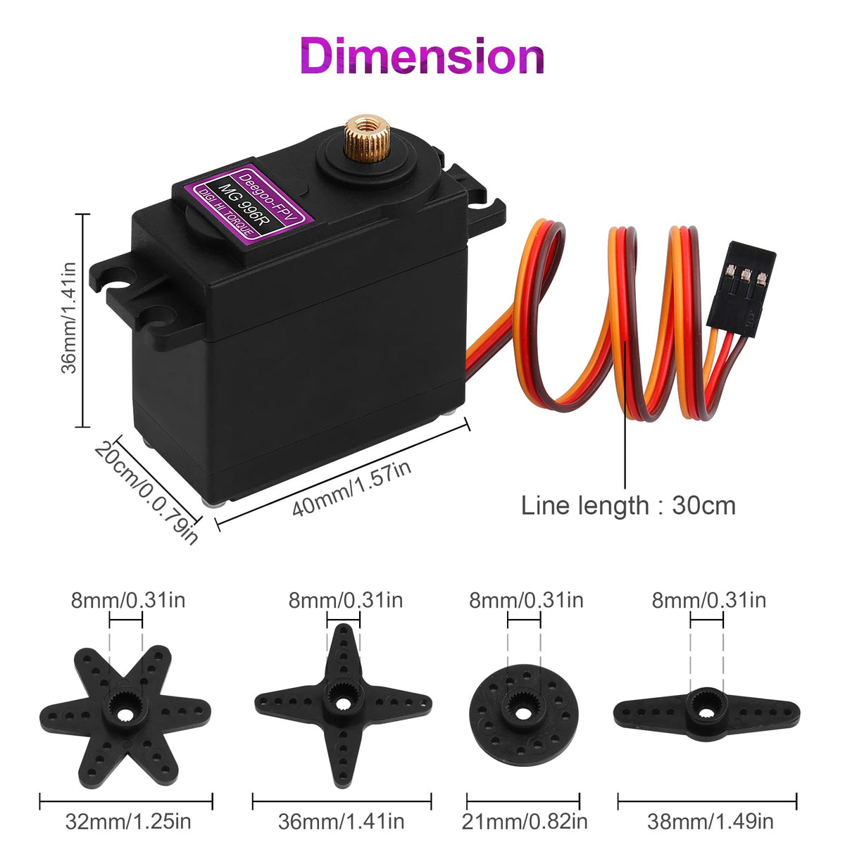 Coreless motor powering precise movement in Deegoo-FPV MG996R servo.