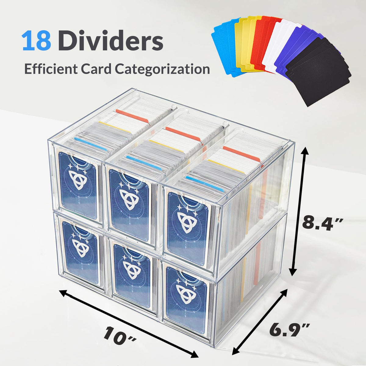 DEEIF 6-drawer unit with drawer open highlights smooth glide access to cards.