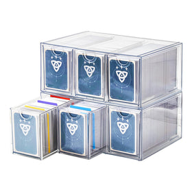 DEEIF 6-drawer card storage box top view shows organized compartments for quick access.