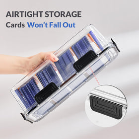 DEEIF Toploader box open lid revealing adjustable dividers for organization.