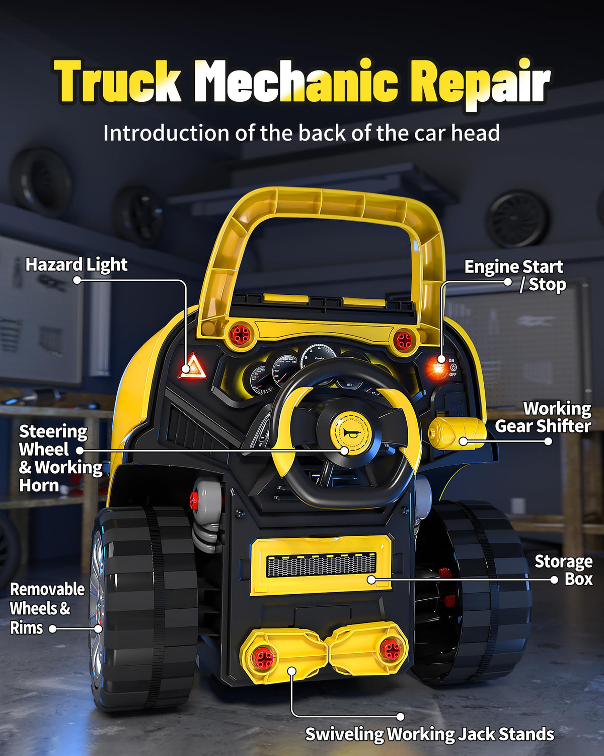 Deejoy large truck builder kit car key with simulated lock and sounds.