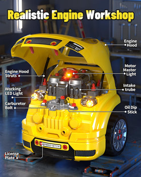 Deejoy large truck builder kit with LED headlights for realism during play.