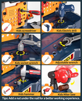Deejoy toddler workbench with screws and nuts for hands-on construction basics