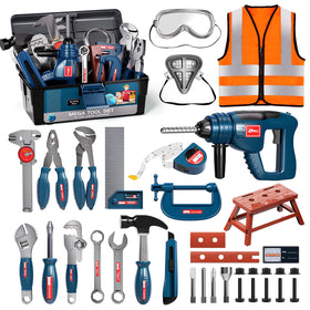 Deejoy tool-set battery-operated drill in action for immersive pretend play.