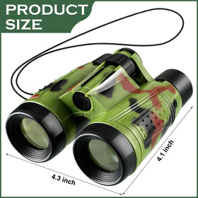 Deekin 16 camouflage toy binoculars with neck strap shown for easy carrying