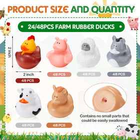 Deekin 2-inch rubber ducks ideal for table decor and prizes.