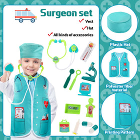 Deekin construction worker costume vest encourages hands on pretend play and active movement.