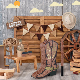 Deekin cowboy boot pinata side angle highlighting durable construction for safe use