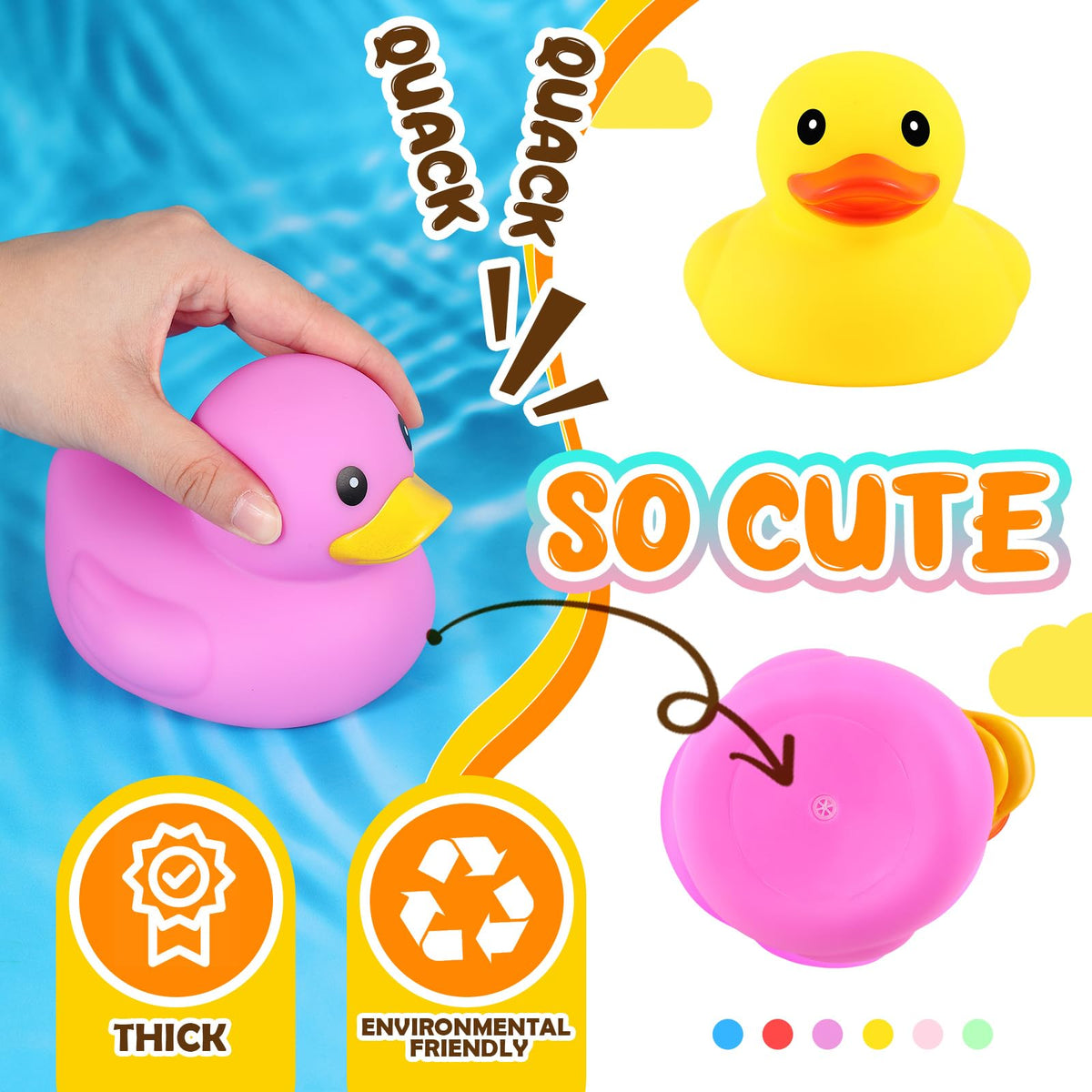 Deekin cute bath time ducks for toddlers and kids during pool.