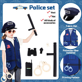 Deekin doctor costume vest with stethoscope supports caring role play.