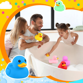 Deekin durable waterproof rubber ducks withstand rough bath play.
