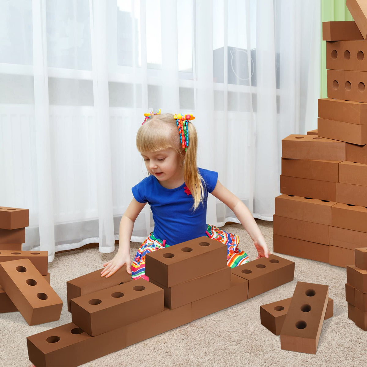 Deekin blocks with durable red look for long-lasting play.