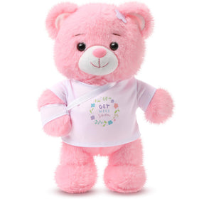 Deekin get well soon bear arm bandage 10in pink, comforting recovery moments