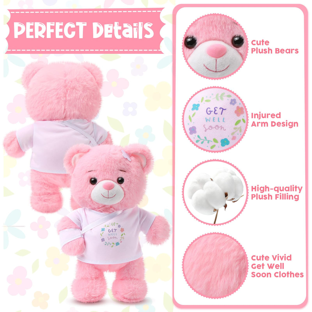 Deekin get well soon bear huggable 25cm size for comforting contact