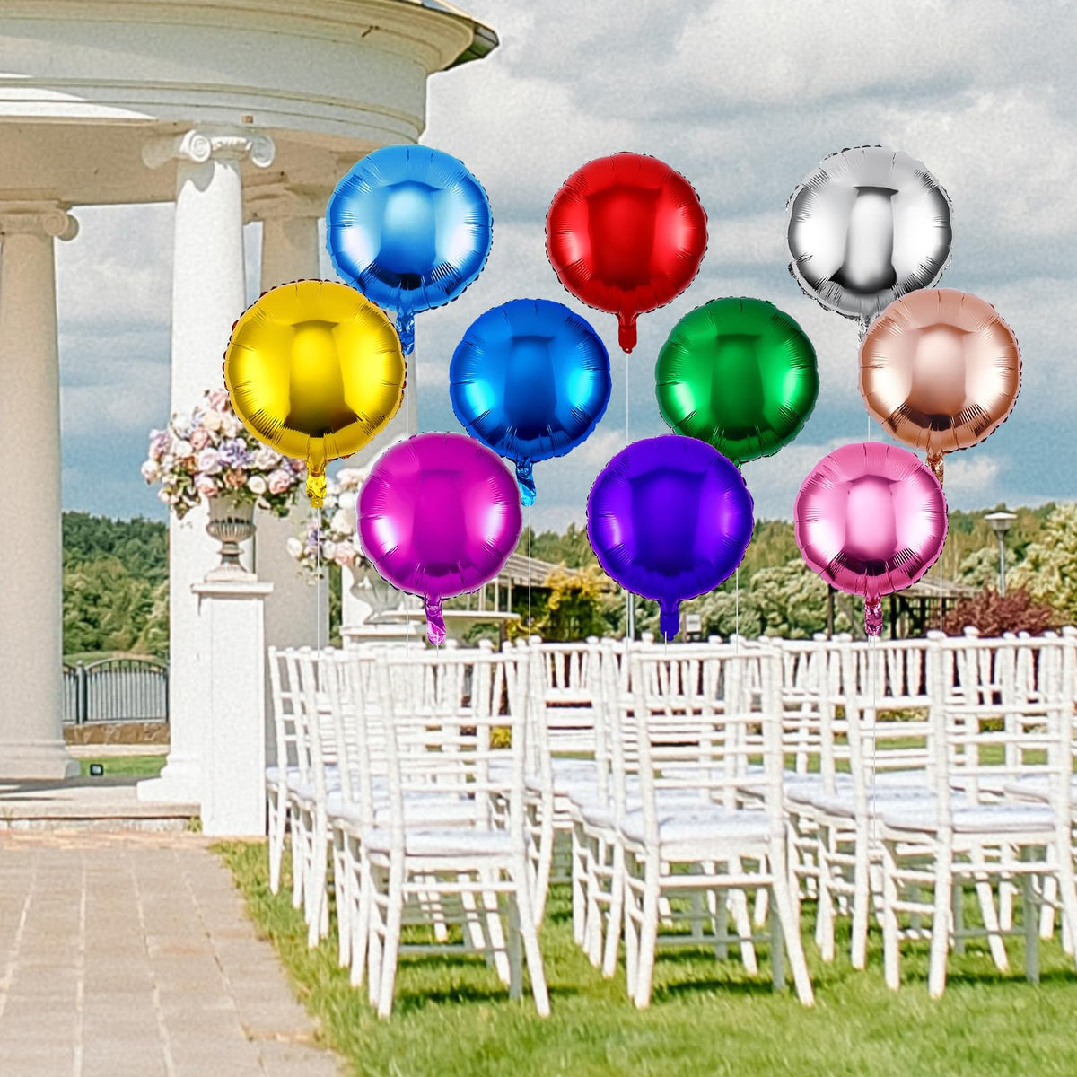 Deekin green round foil balloon adds fresh color to party setup