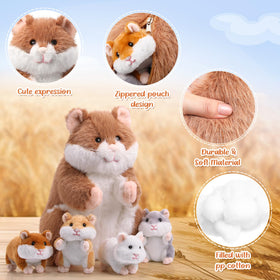 Deekin hamster baby plush 12cm pose B, soft and huggable
