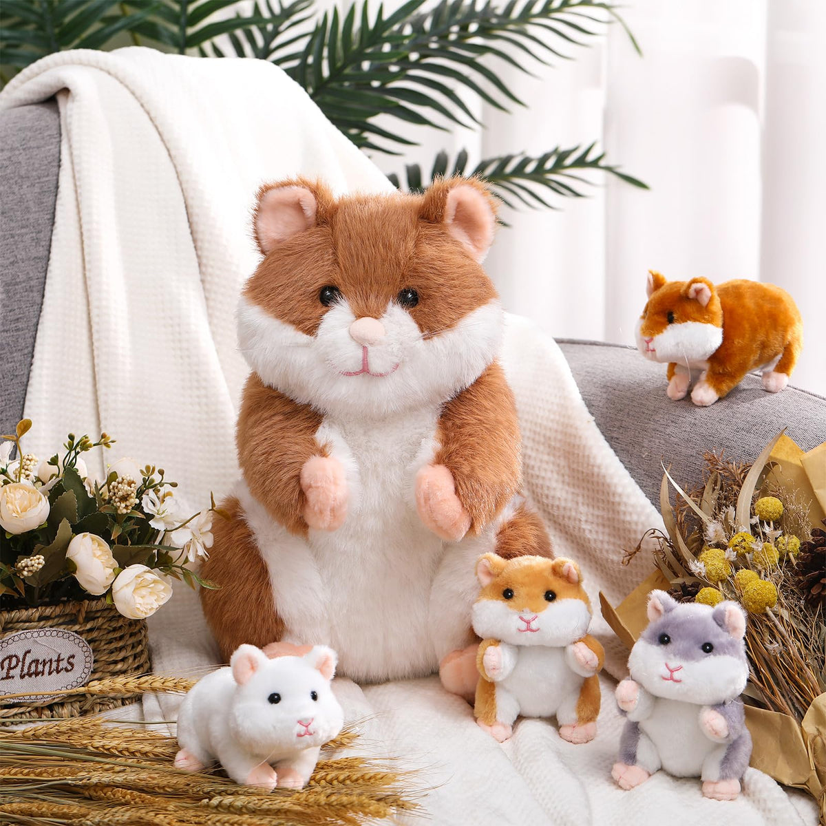 Deekin hamster baby plush 12cm pose D, colorful storytelling prop
