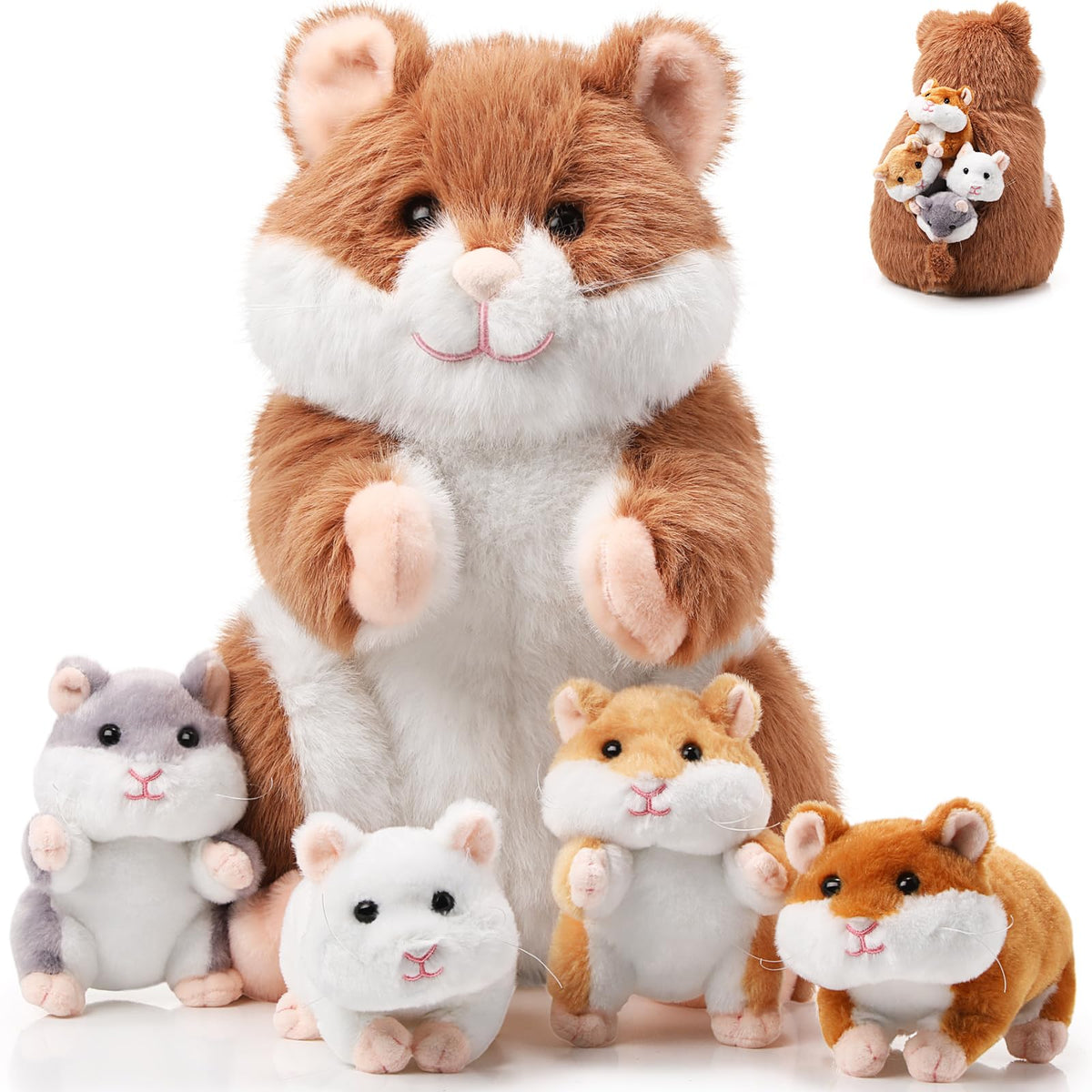 Deekin hamster mama plush 14-inch, perfect cuddle companion for kids