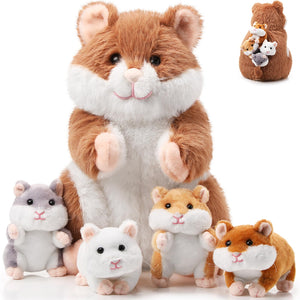Deekin hamster mama plush 14-inch, perfect cuddle companion for kids