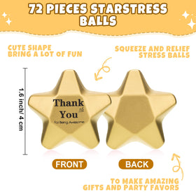 Deekin hand-sized star stress ball in gold for quick relief on the go.