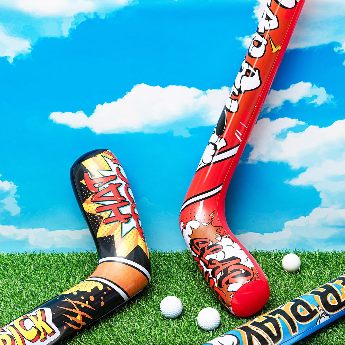 Deekin inflatable hockey sticks 32 inch birthday favors for fun take home gifts