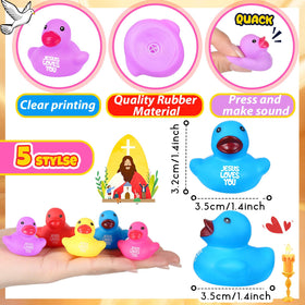 Deekin Jesus Loves You yellow rubber ducks suitable for Christian celebrations.