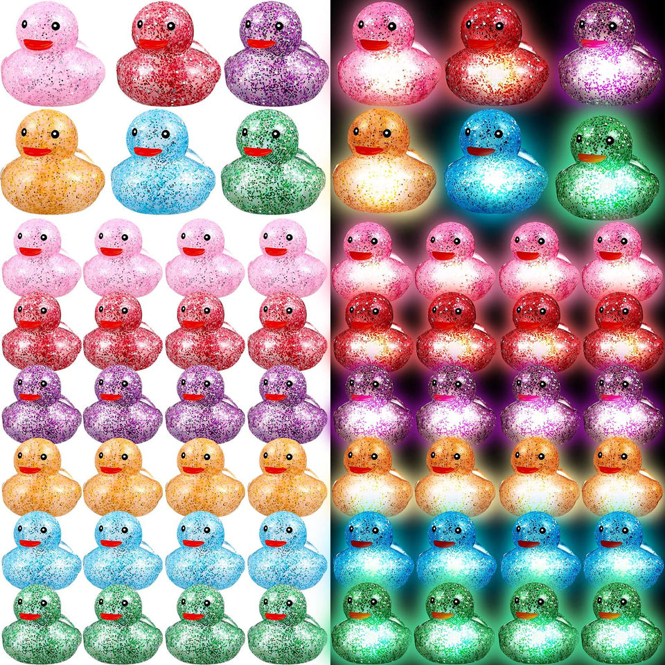 Deekin LED rubber duck glows in multicolor for festive party decor.