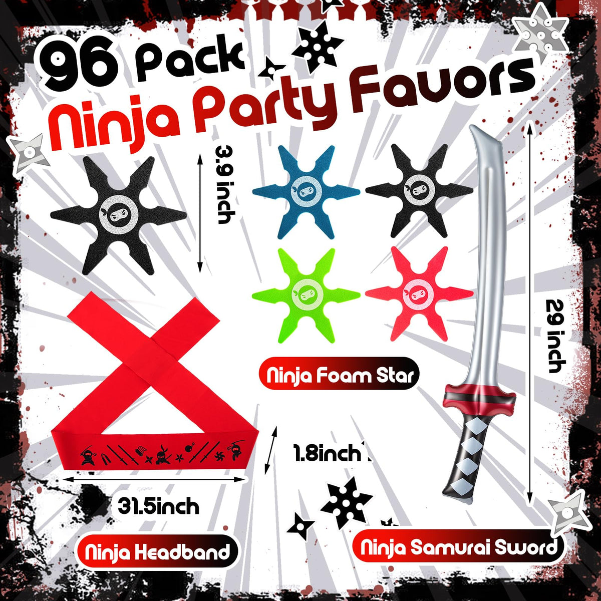 Deekin ninja inflatable sword, 30 inches, ideal for dynamic pretend battles.