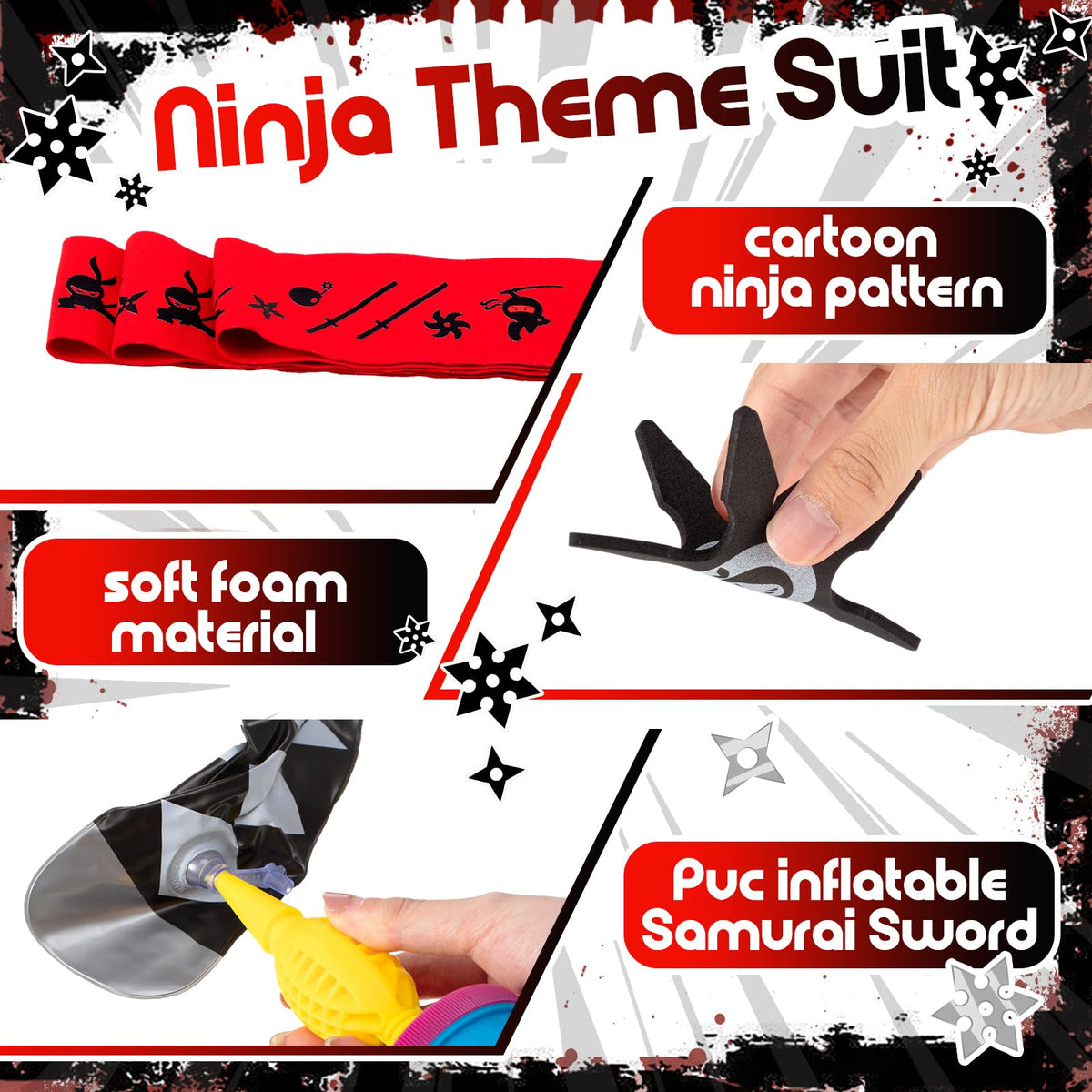 Deekin ninja theme supplies design, vibrant visuals for memorable celebrations.