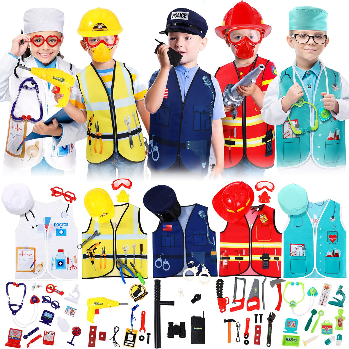 Deekin police costume vest for kids promotes imaginative play and confidence.