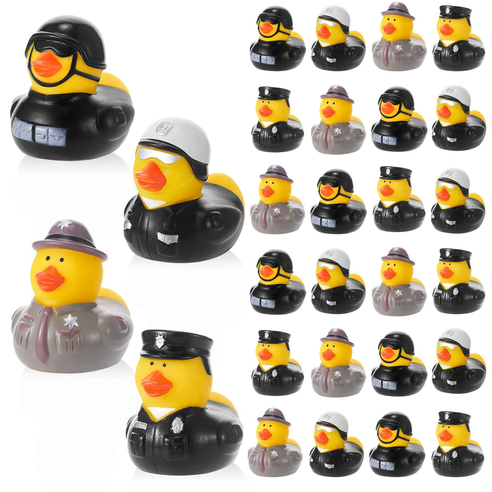 Deekin police duckies bulk collection for party favors and playtime.