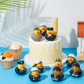 Deekin police duckies carnival decor and classroom prizes brighten celebrations.