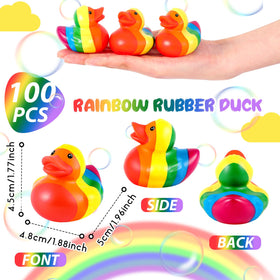 Deekin Rainbow Rubber Ducks party favors; bright colors elevate rainbow-themed celebrations.