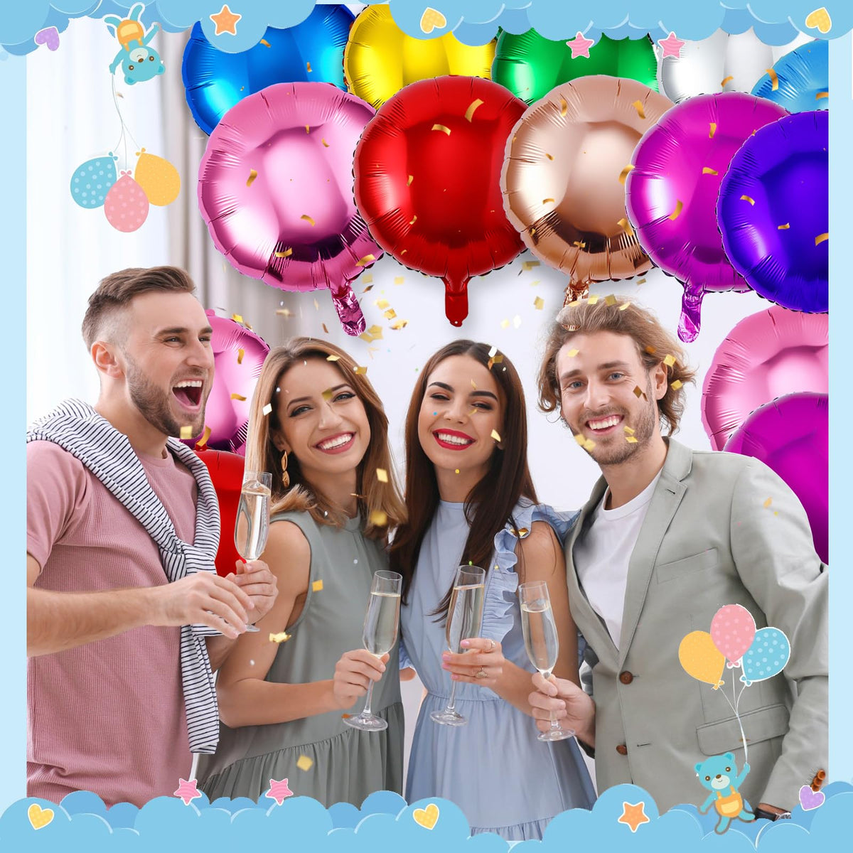 Deekin red round foil balloon brings bold accents to events