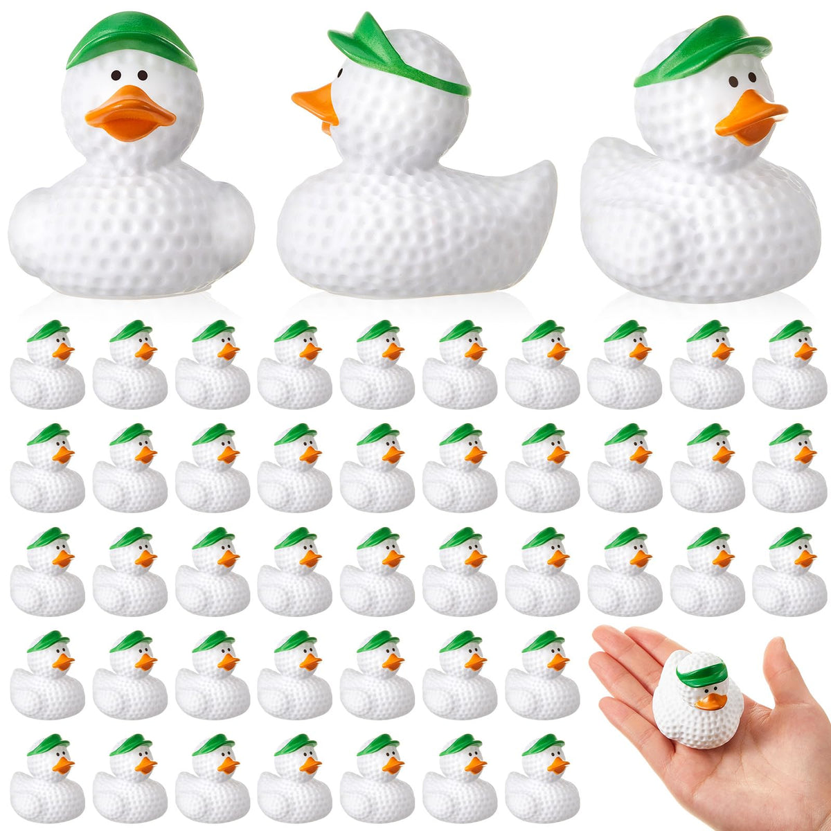 Deekin 2-inch golf-themed rubber ducks for party decor and favors