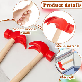 Child-safe plastic head and smooth wooden handle ensure safe exploration.