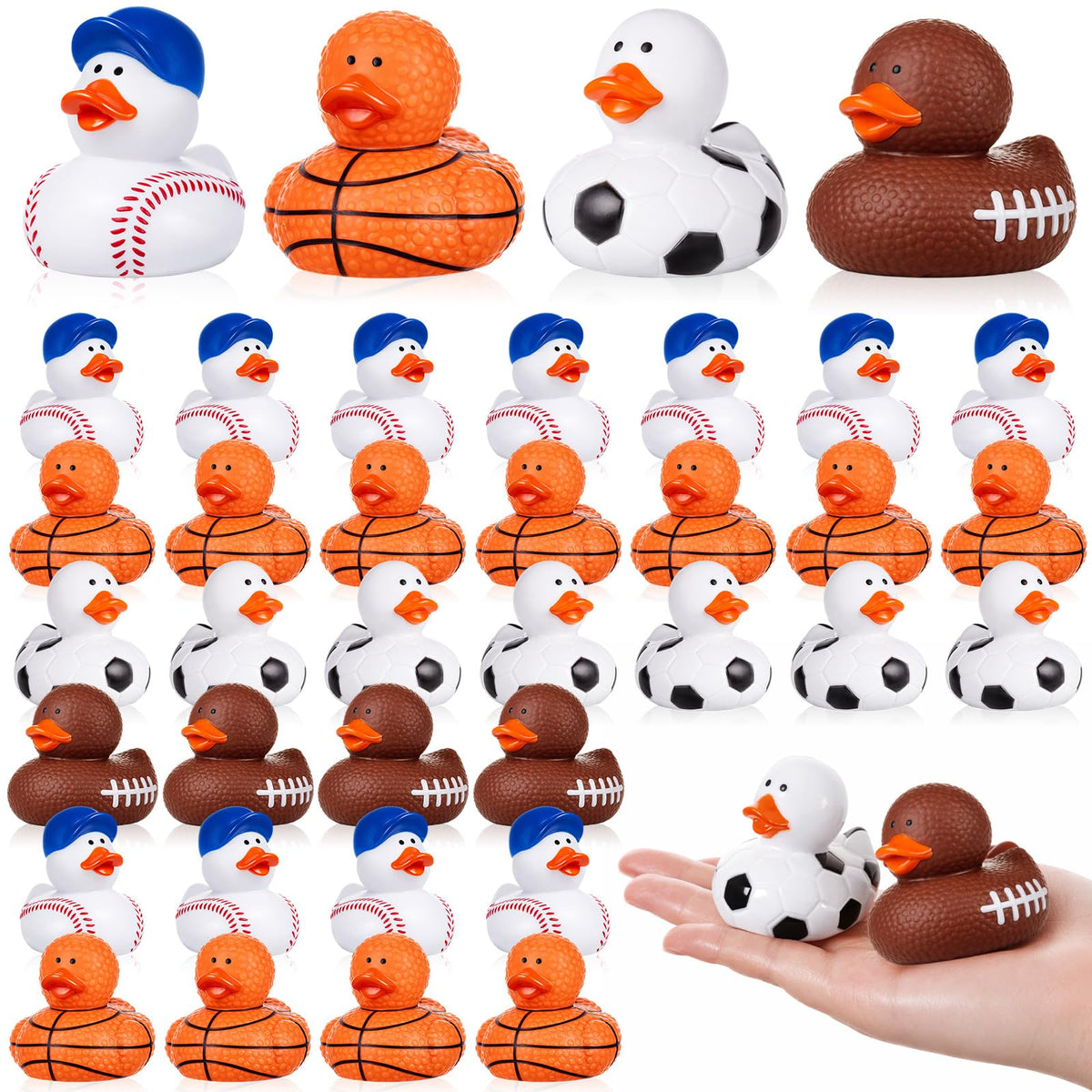 Deekin sport ducks 24-pack ready for party décor and gifts.
