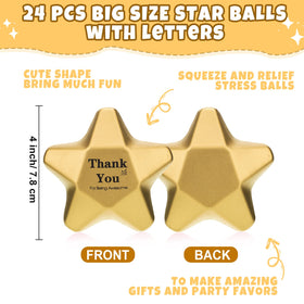 Deekin 3in gold foam star stress ball, portable stress relief on the go.