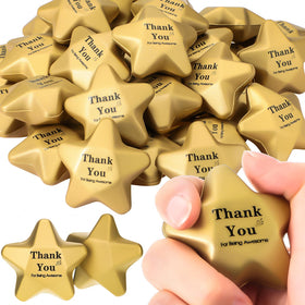 Deekin gold star stress balls, 72-pack, ideal party favors for stress relief.