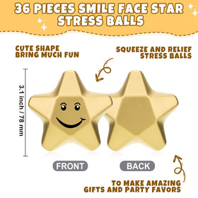 Deekin star stress ball side view showing the 36-piece pack for classrooms.