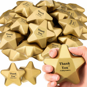 Deekin gold star stress ball set of 24 for bulk gifting.