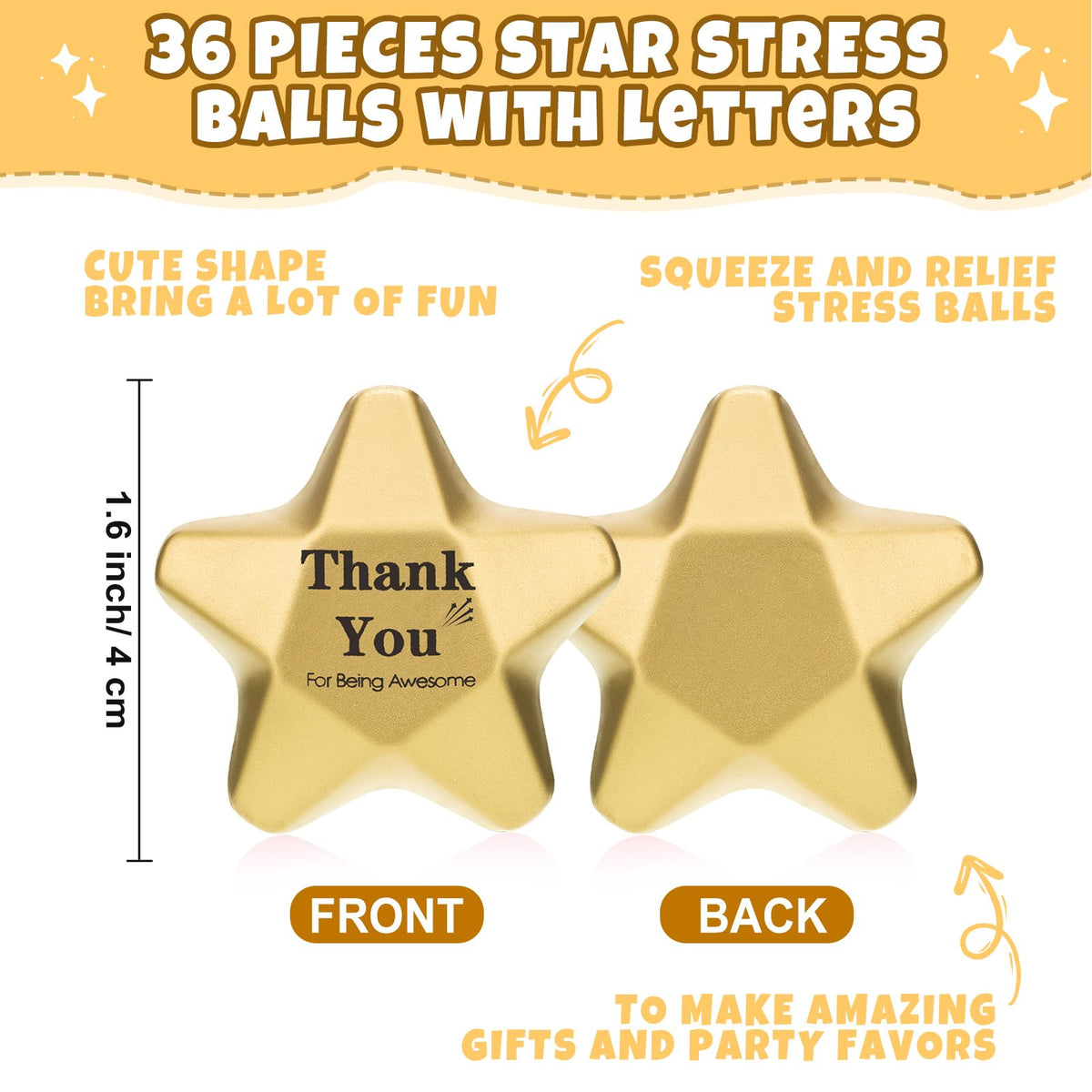Deekin mini foam star ball set, bright colors for gifts and classroom rewards