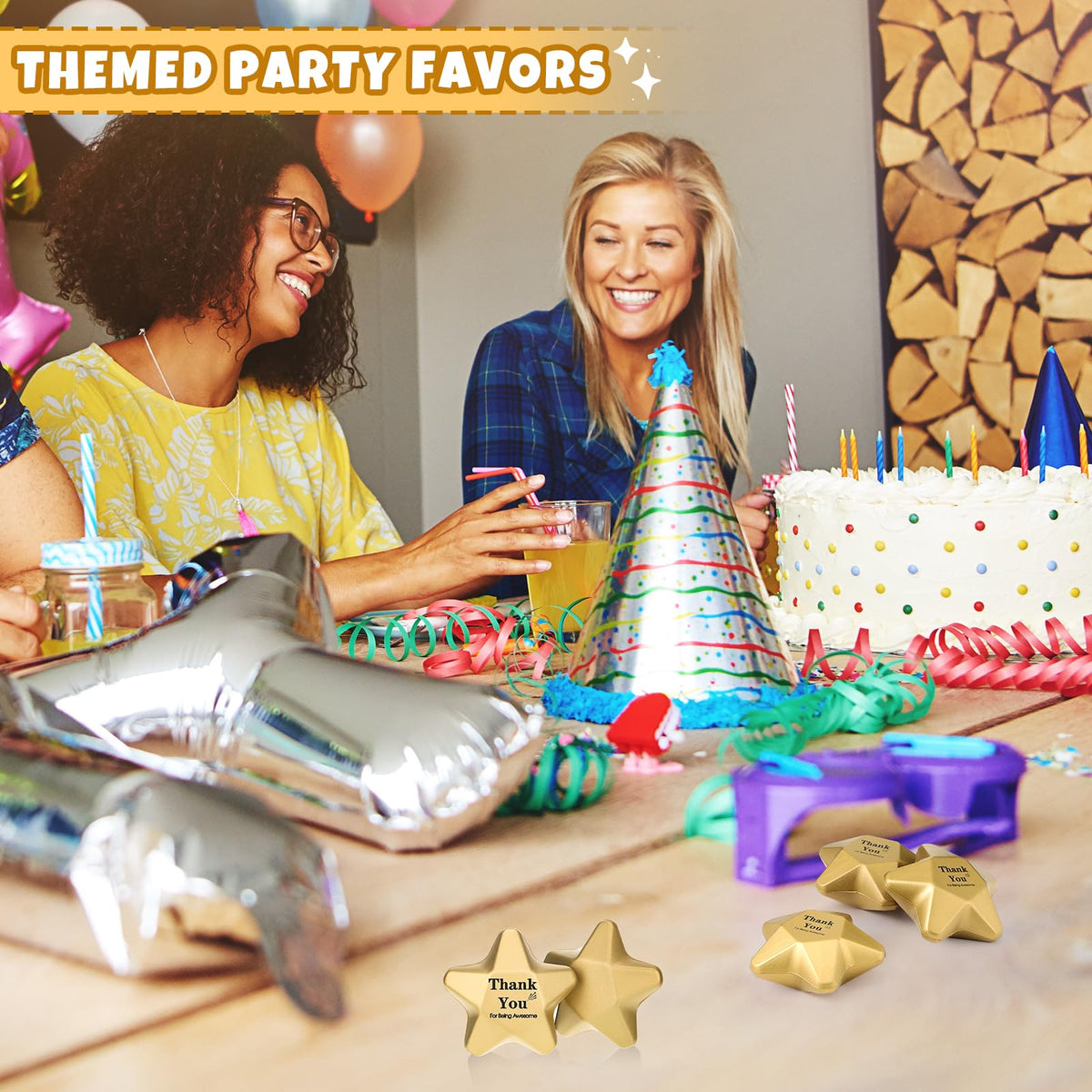 Deekin gold star stress balls for party favors or classroom rewards.